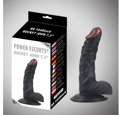 Rocket john 7,3 inch black realistic dildo 7,3 inch / 18,5 cm